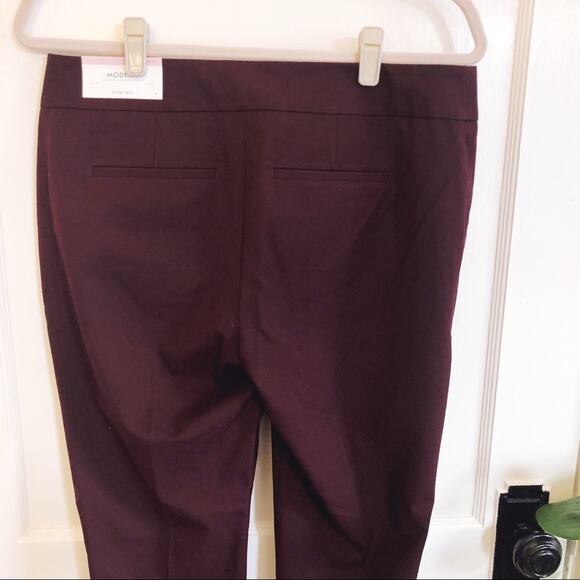 Ann Taylor Maroon Modern Slim Leg Dress Pants - Picture 9 of 12
